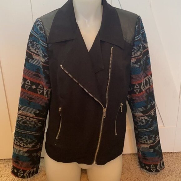 Daniel Rainn Aztec boho western moto jacket Sz S - Picture 3 of 7